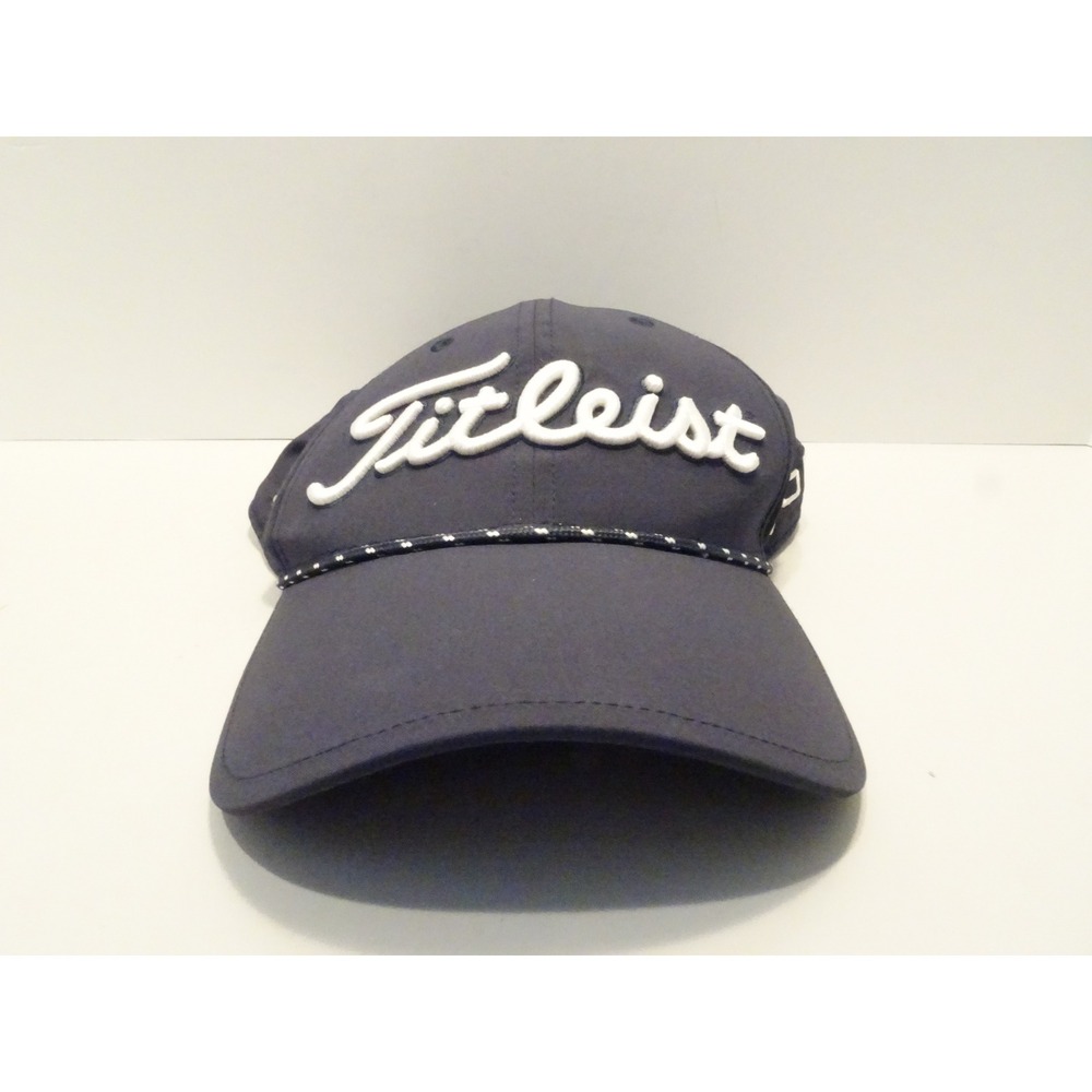 Titleist Golf Hat Navy Blue Rope Pro V1 FJ Adjustable Strapback Cap Mens